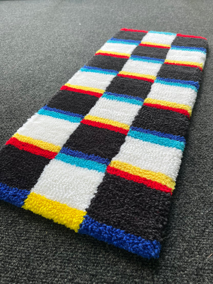 Checkered Glitch Accent Rug (29cm x 66cm)